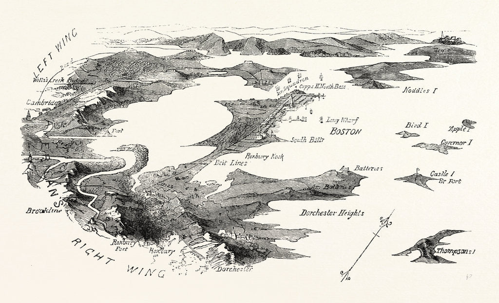 Detail of Plan of the Blockade of Boston by Anonymous
