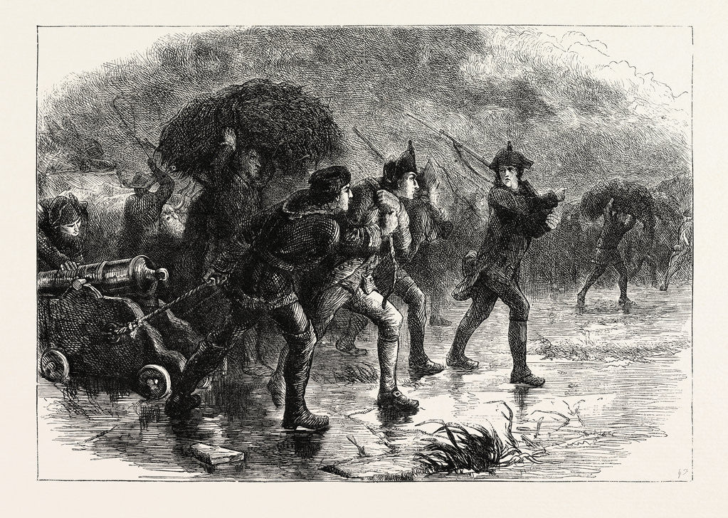 Detail of Night Manoeuvres of the Americans at Boston by Anonymous