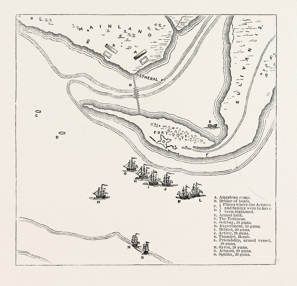Detail of Plan of Attack on Sullivan's Island, from Faden's Atlas by Anonymous