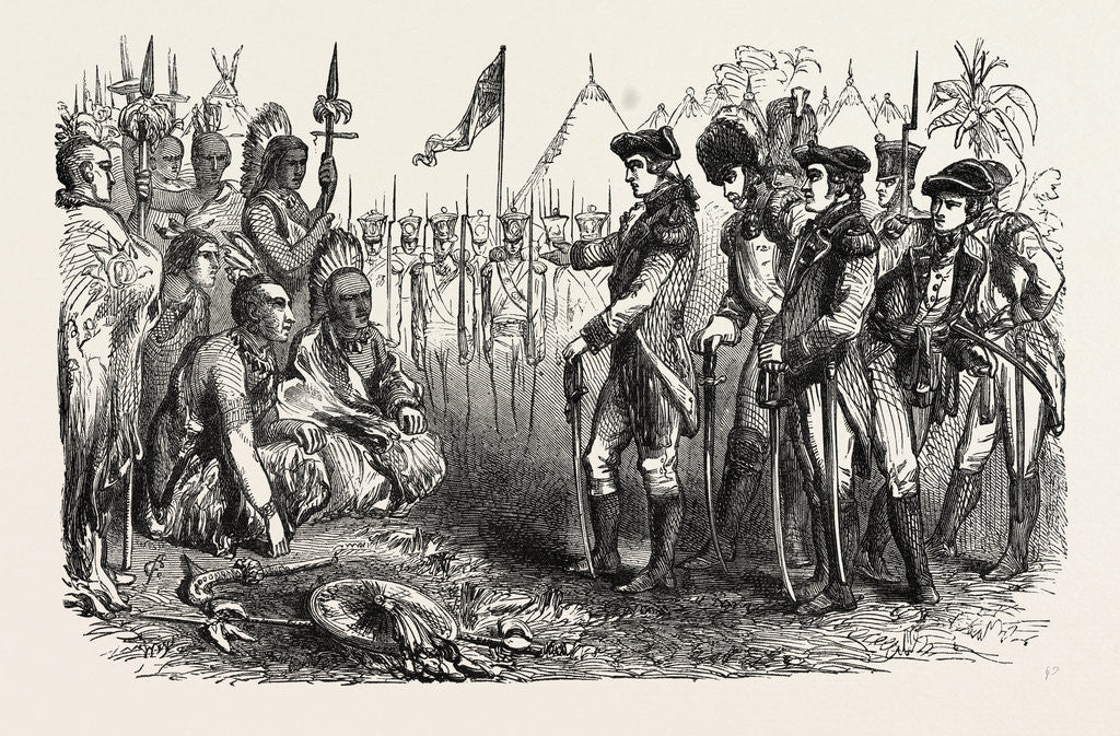 Detail of General Burgoyne Addressing the Indians by Anonymous