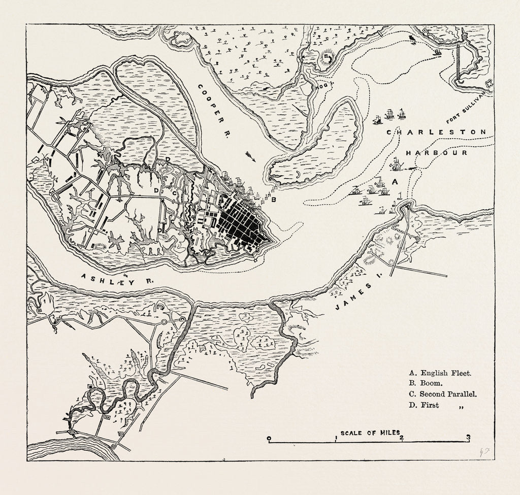 Detail of Plan of the Siege of Charleston by Anonymous