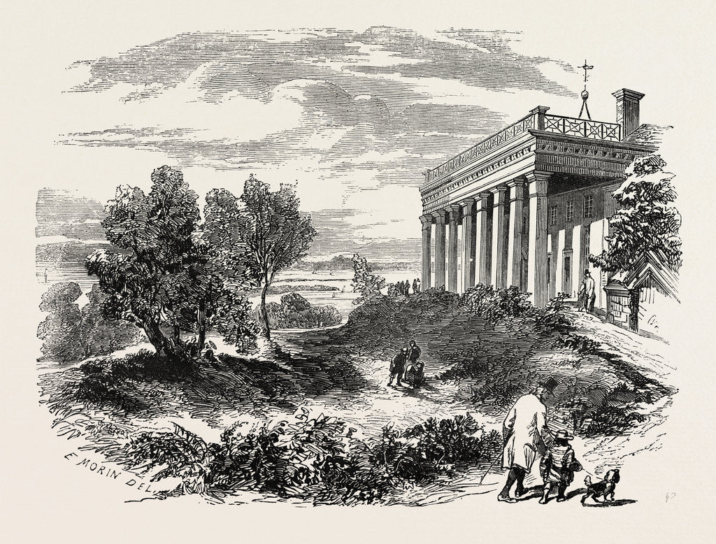 Detail of View of Washington's House, Mount Vernon by Anonymous