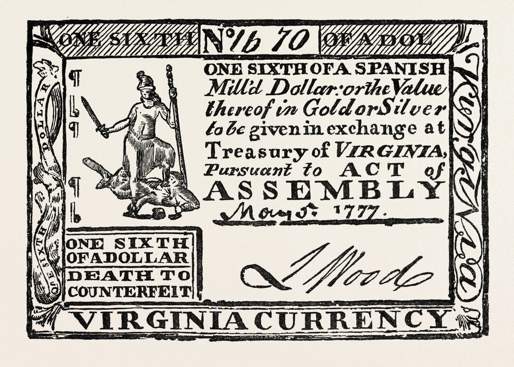 Detail of Virginia Paper Money by Anonymous