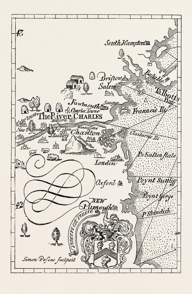 Detail of Part of Captain J. Smith's Map of New England by Anonymous