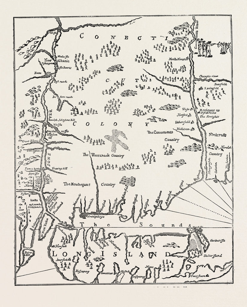 Detail of Connecticut from the Map of New England by Anonymous