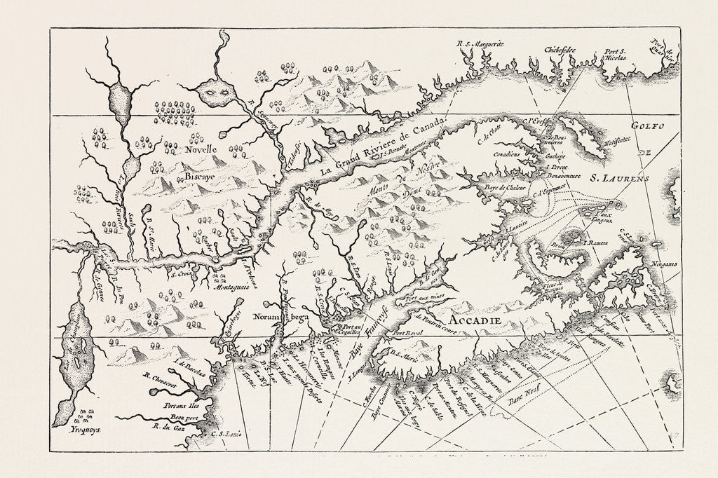 Detail of Map of Canada and Nova Scotia by Anonymous