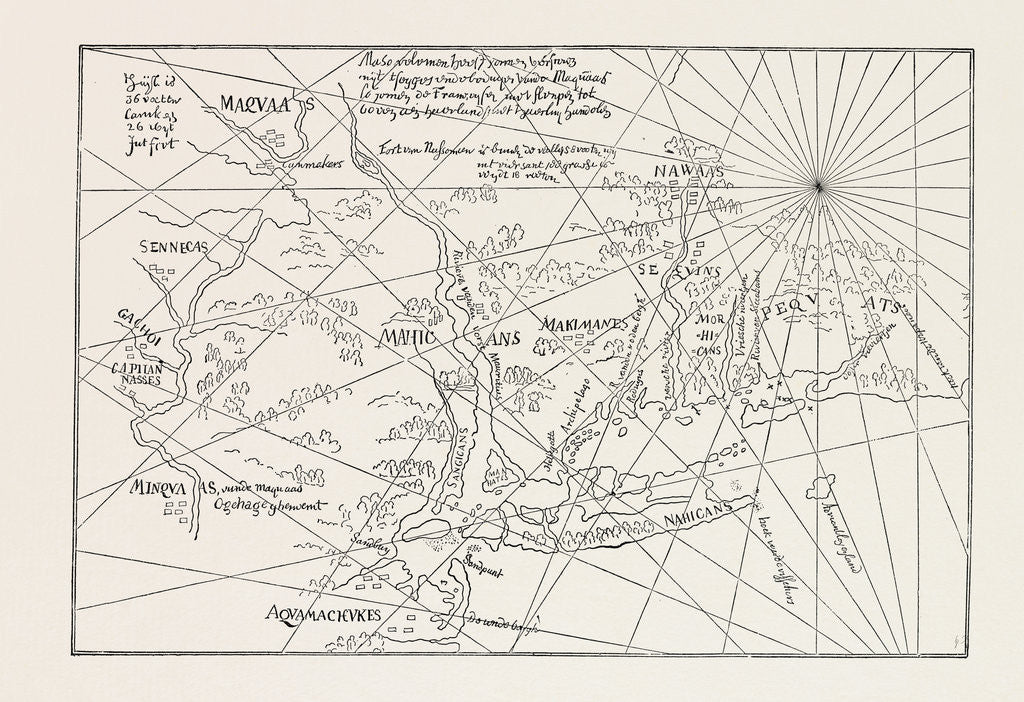 Detail of The Earliest Map of the New Netherlands by Anonymous