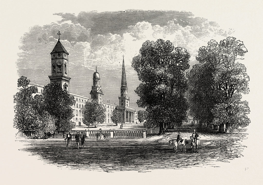 Detail of Yale College by Anonymous