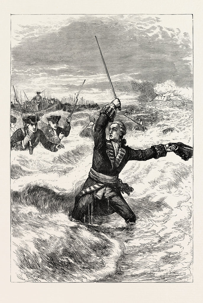 Detail of Wolfe Landing at Louisburg, North America by Anonymous