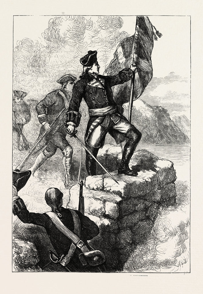 Detail of Washington Planting the British Flag at Fort Duquesne by Anonymous