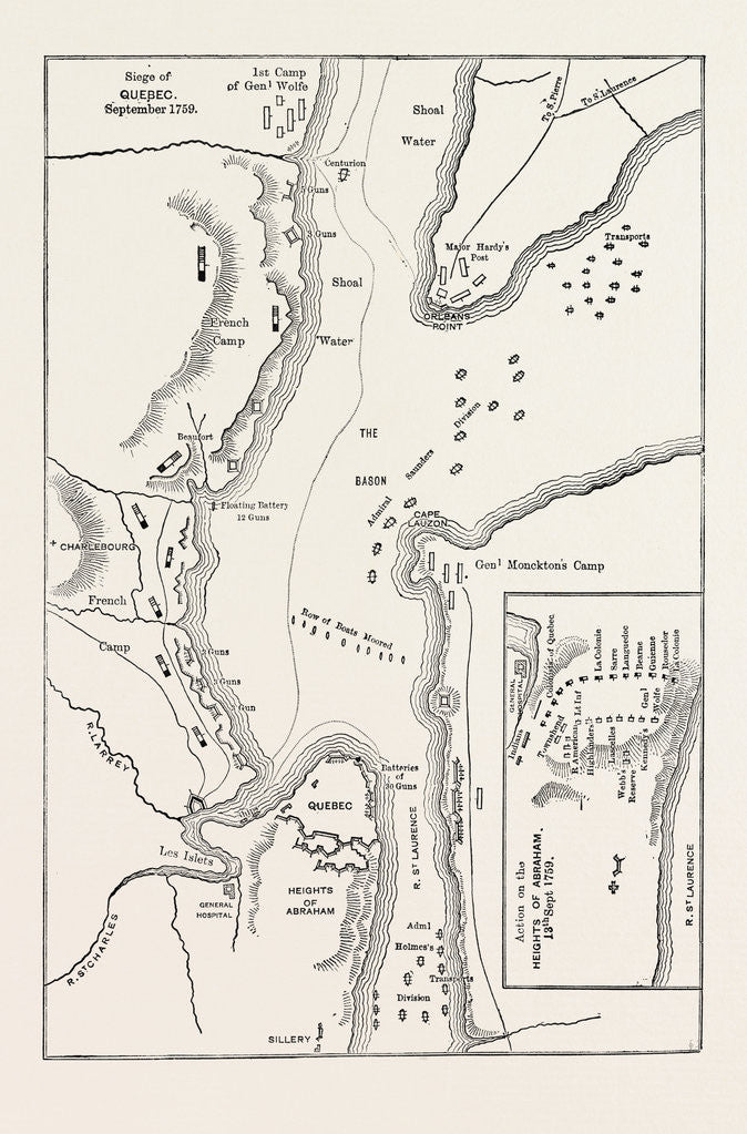 Detail of Plan of the Siege of Quebec, Canada by Anonymous