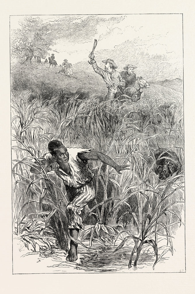 Detail of A Slave Hunt, United States of America, Slavery by Anonymous