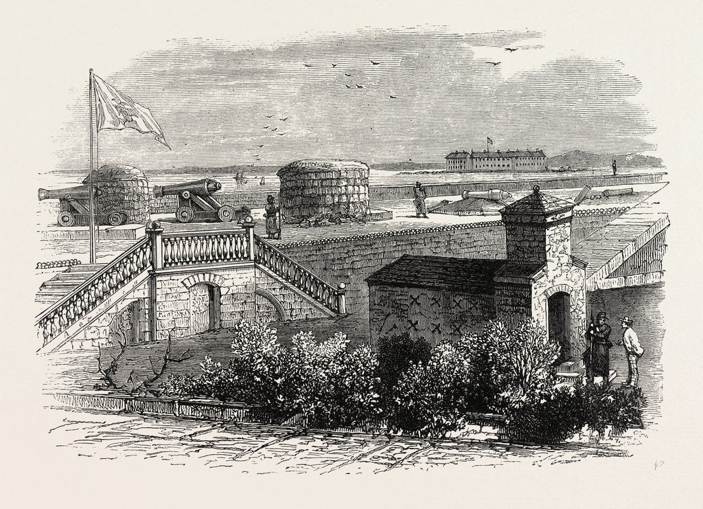 Detail of Fort Moultrie, Charleston. With Fort Sumter in the Distance by Anonymous