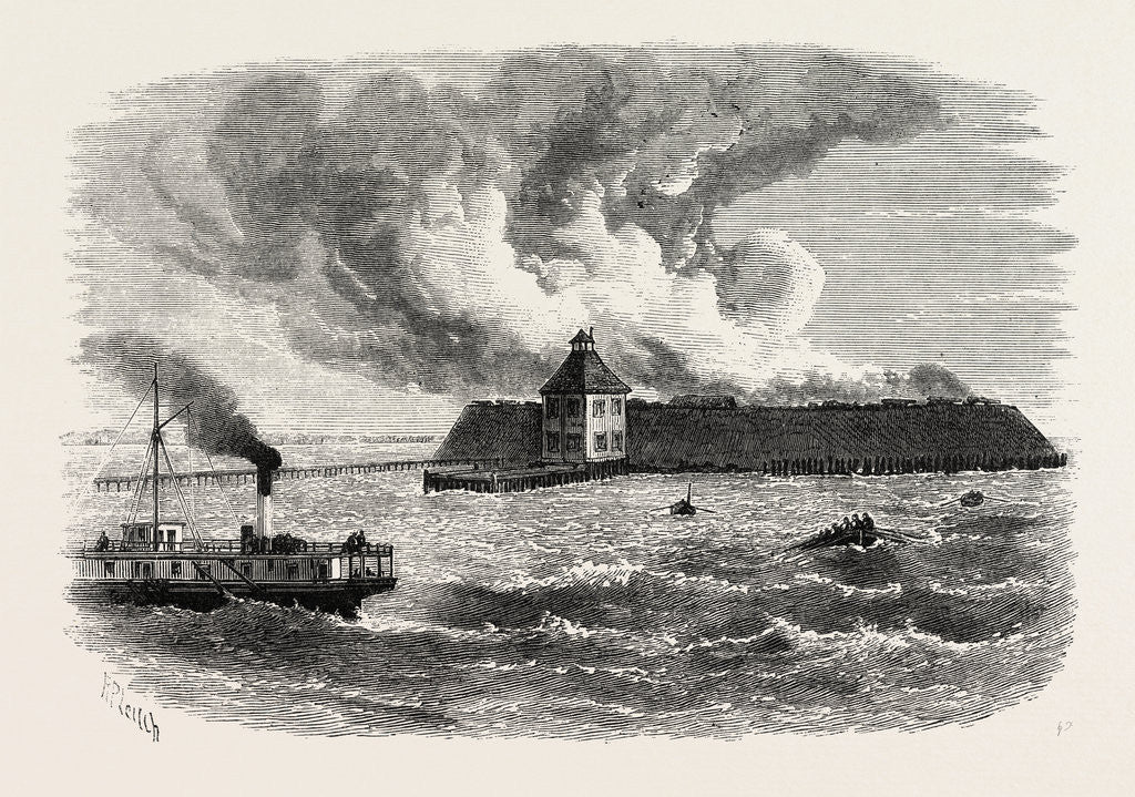 Detail of Destruction of Fort Ocracoke by Anonymous