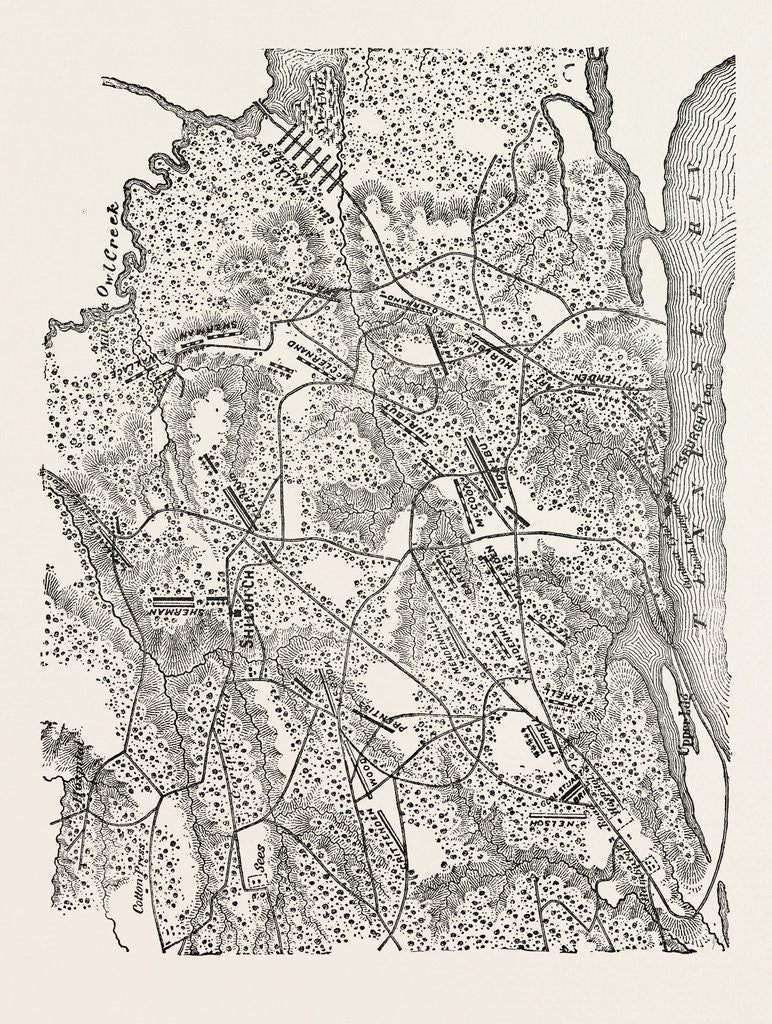 Detail of Plan of the Battle of Pittsburg Landing, American Civil War by Anonymous