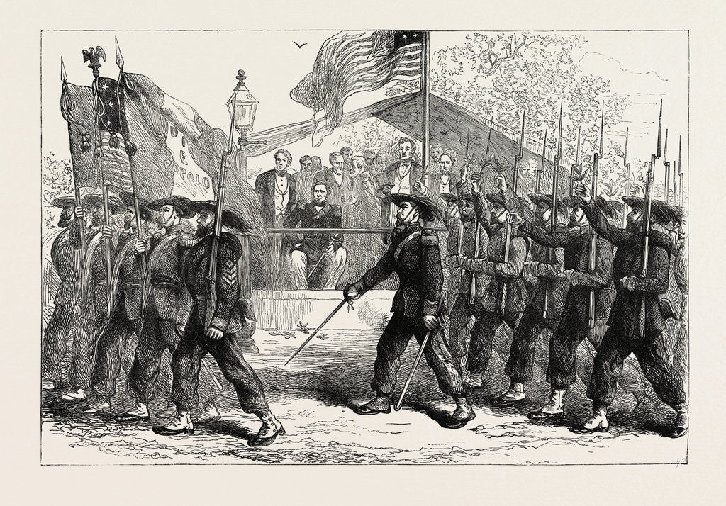Detail of March Past of the Garibaldi Guard Before President Lincoln, American Civil War by Anonymous
