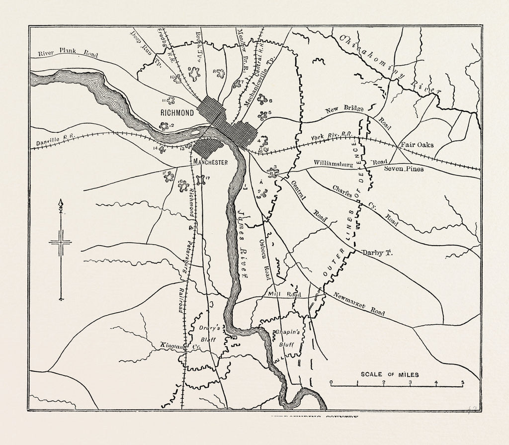 Detail of Plan of Richmond and the Surrounding Country by Anonymous