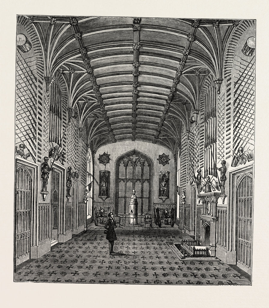 Detail of Windsor Castle: The Guard Chamber by Anonymous