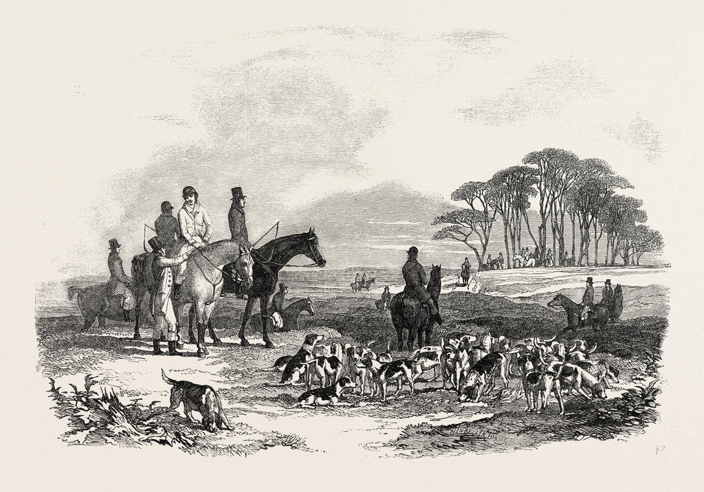 Detail of Hare Hunting: The Meet by Anonymous