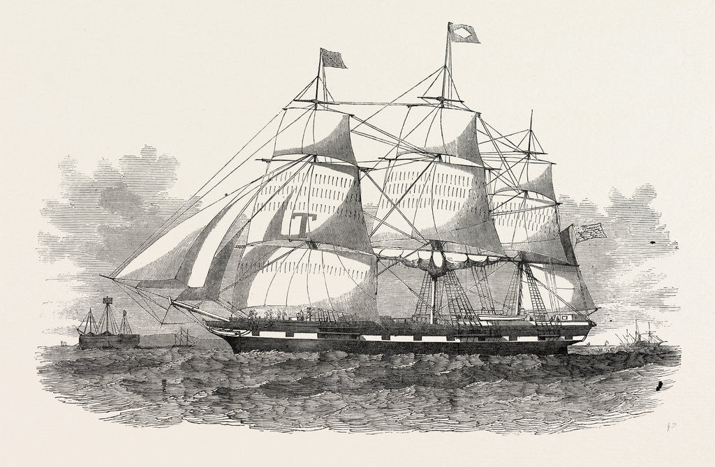 Detail of The New Boston Packet-Ship, Daniel Webster by Anonymous