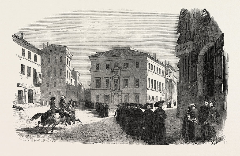Detail of College of the Propaganda at Rome, Sketched from the Piazza Di Spagna, Italy by Anonymous