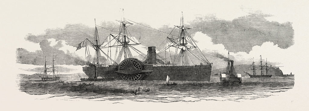Detail of The United States Mail Steamship the Atlantic Being Towed to Her Moorings Opposite Haulbowline, Queenstown, New Zealand by Anonymous