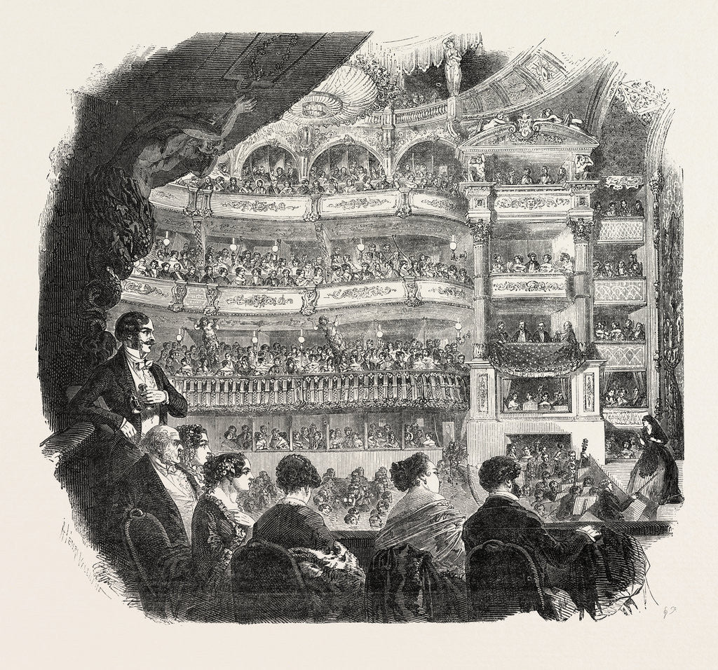 Detail of The Italian Opera House at Paris, France by Anonymous