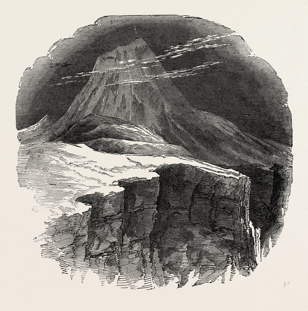 Detail of Climbing the Mont Blanc: The Summit of Mont Blanc, Seen Prom the Rocher Rouge, Alps, French Alps, France by Anonymous