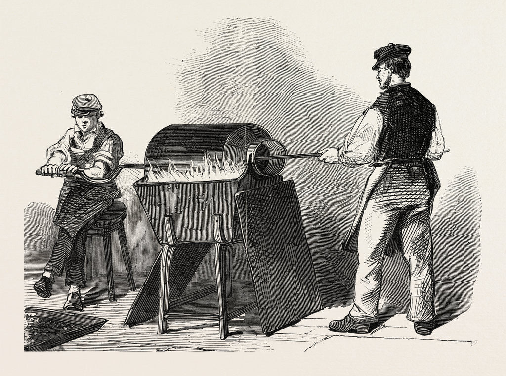 Detail of The Manufacture of Steel Pens in Birmingham, UK: Bronzing Steel Pens by Anonymous