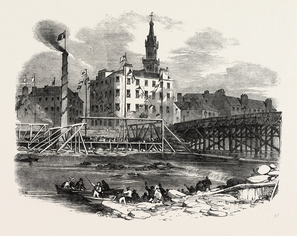 Detail of Laying the First Stone of Tile Victoria Bridge, Glasgow by Anonymous