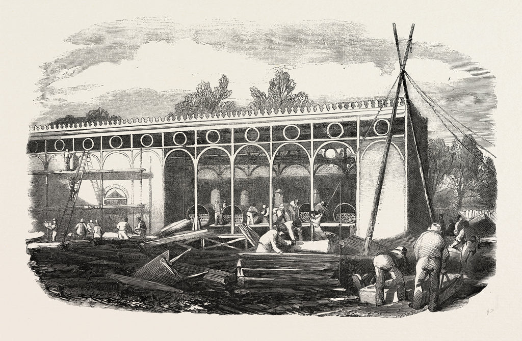 Detail of The Industrial Exhibition: The Boiler House, Adjoining the Great Building; the Great Exhibition, London by Anonymous