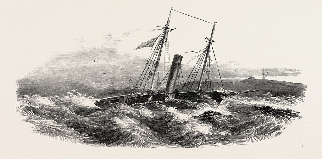 Detail of Wreck of the Border Queen Steamer, on the Winga Islet, Denmark by Anonymous