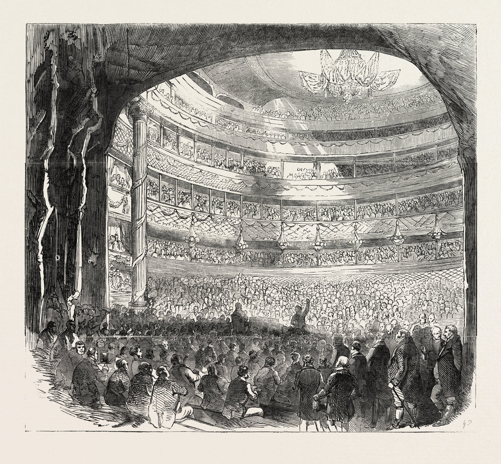Detail of Great Protectionist Demonstration in Drury Lane Theatre, London by Anonymous