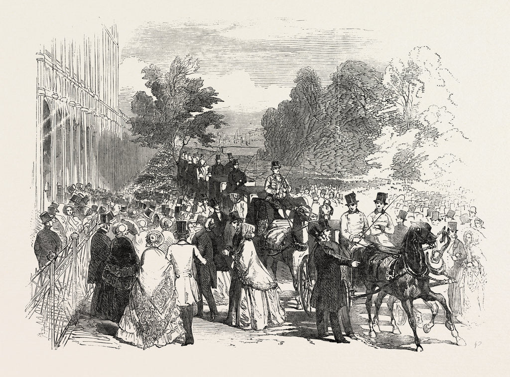 Detail of Opening of the Great Exhibition, South Entrance, Crystal Palace, Hyde Park, London by Anonymous