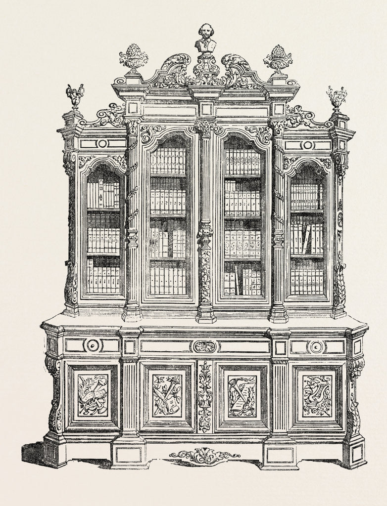 Detail of Carved Bookcase, Societe Des Ebenistes by Anonymous