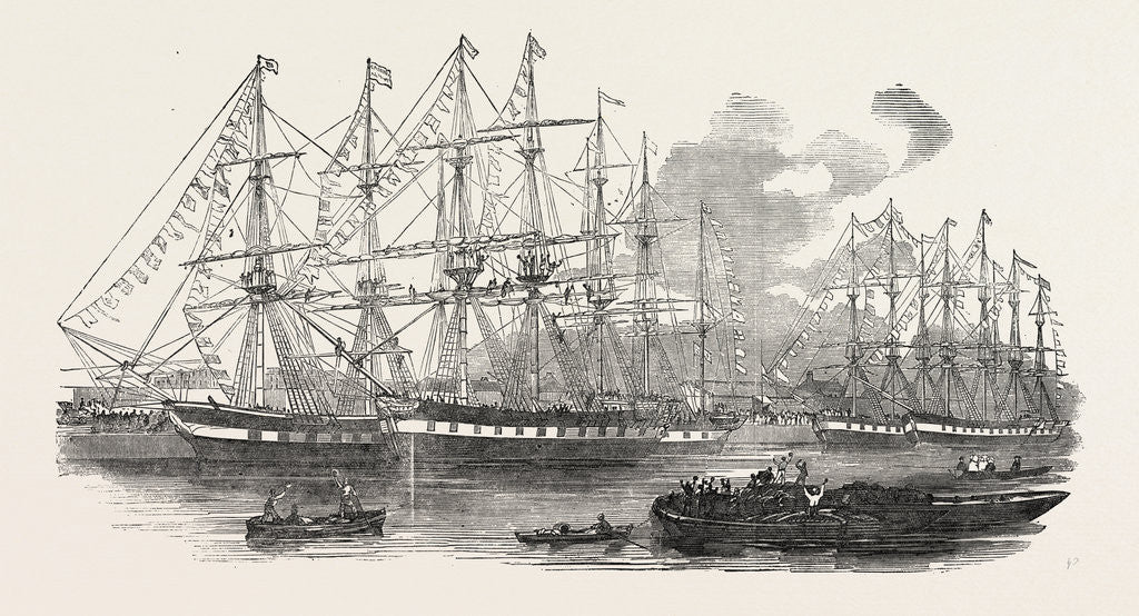 Detail of The Canterbury Association Ships Bangalore by Anonymous