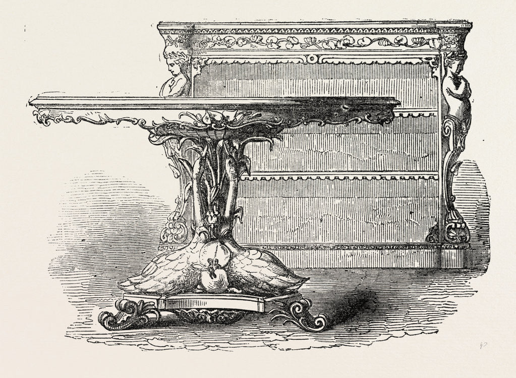 Detail of G.J. Morant, Table and Bookcase by Anonymous
