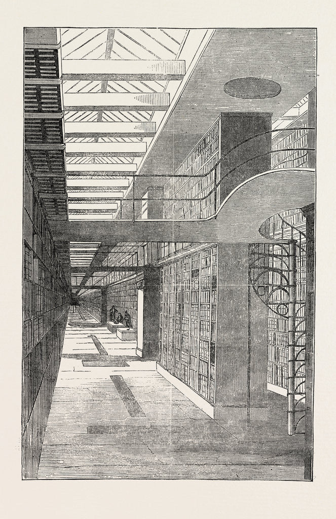 Detail of British Museum, the Royal or King's Library, the Long Room, London by Anonymous