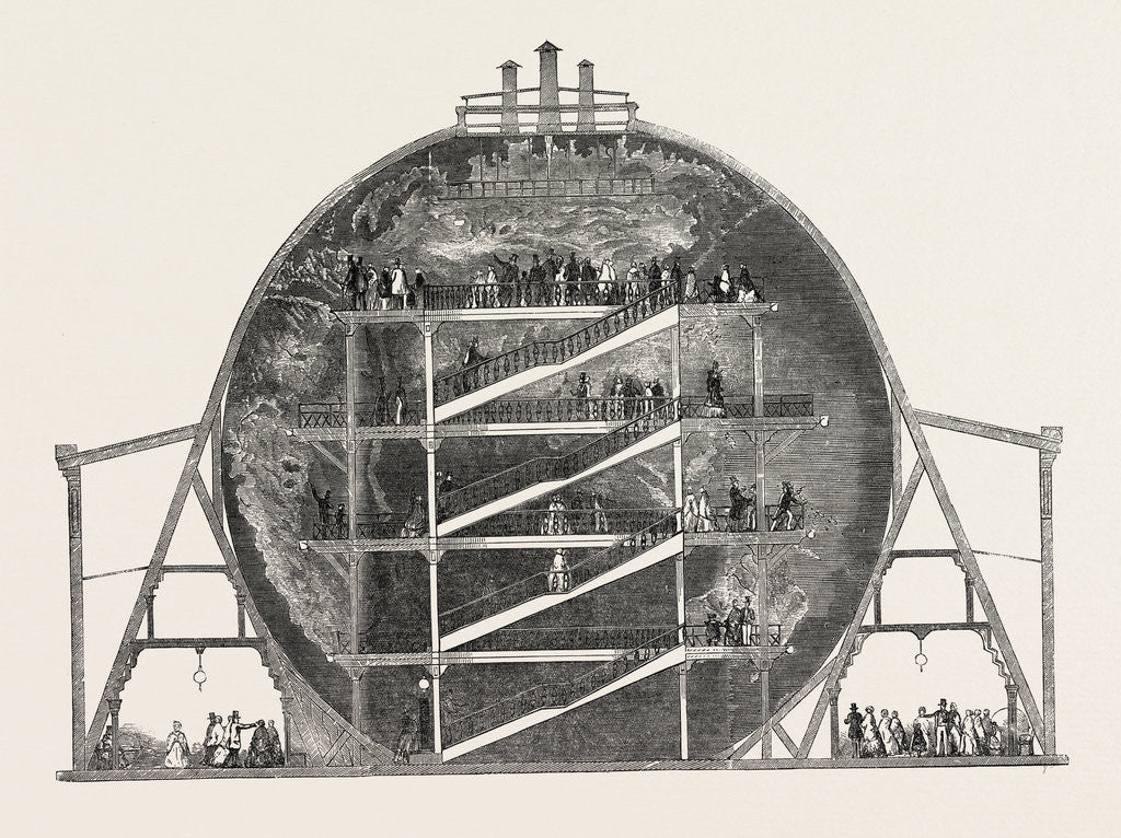 Detail of Mr. Wyld's Model of the Earth, Sectional View by Anonymous