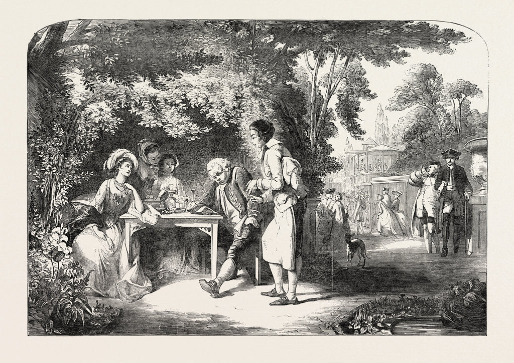 Detail of Exhibition of the Royal Academy: An Awkward Position, Goldsmith at White Conduit House by Anonymous