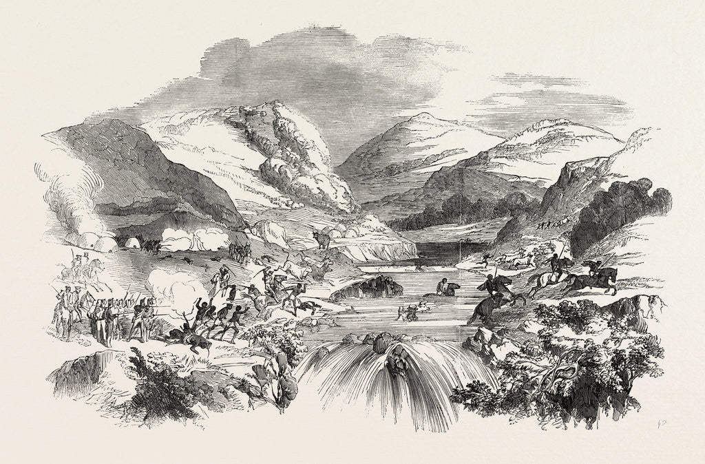 Detail of The War in Kaffirland: Destruction of Stock's Kraal, on the Keiskamma River, South Africa by Anonymous