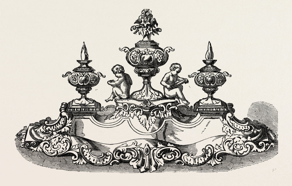 Detail of Silver Inkstand by Anonymous