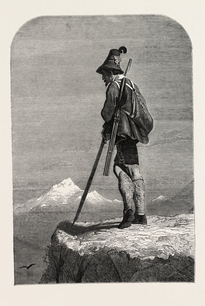 Detail of Exhibition of the Society of Painters in Water Colours: A Tyrolese Chamois Hunter by Anonymous