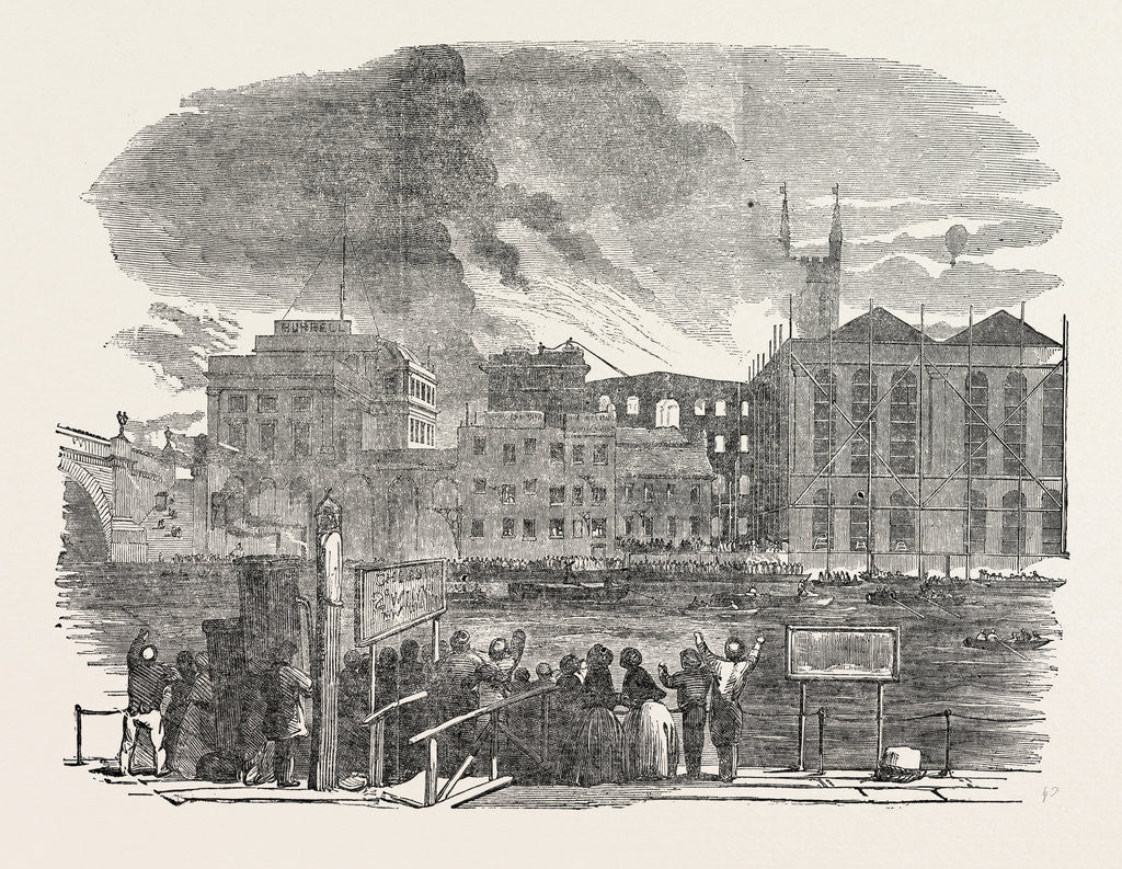 Detail of Destructive Fire at Hibernia Wharf, Southwark, London by Anonymous
