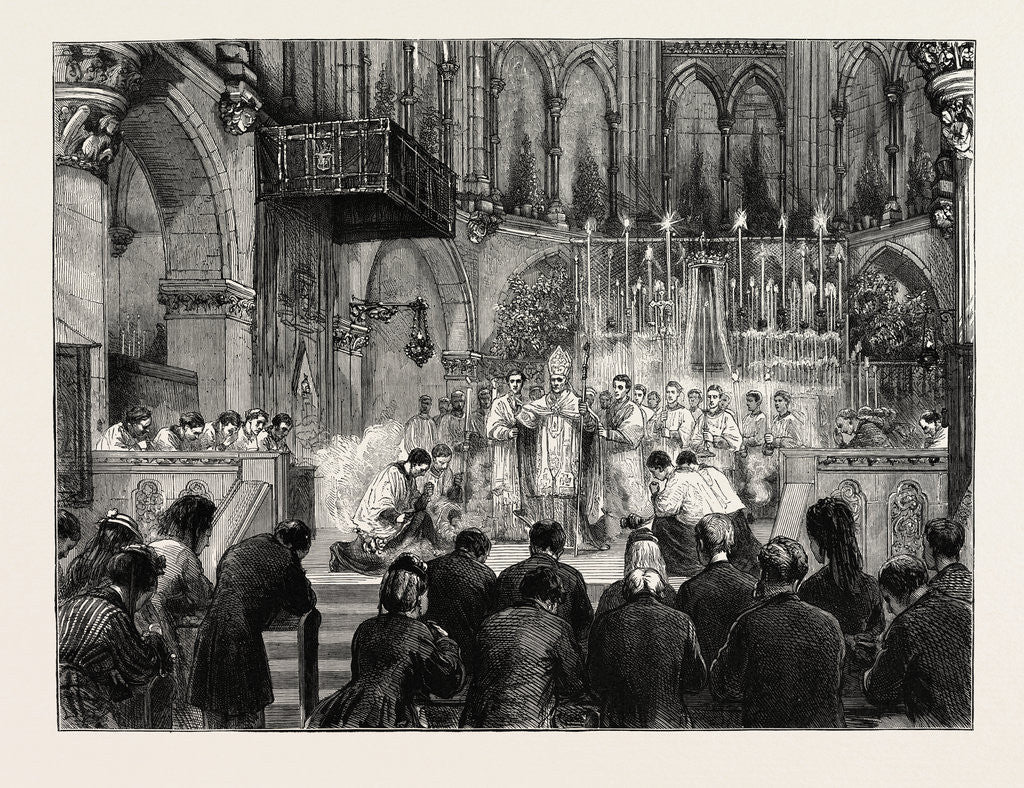 Detail of The English Pilgrimage to Paray-Le-Monial,France: The Benediction at the Pro-Cathedral, South Kensington by Anonymous