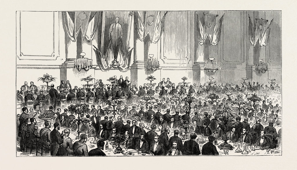 Detail of The Cutler's Feast at Sheffield, UK: Banquet in the Cutlers' Hall by Anonymous