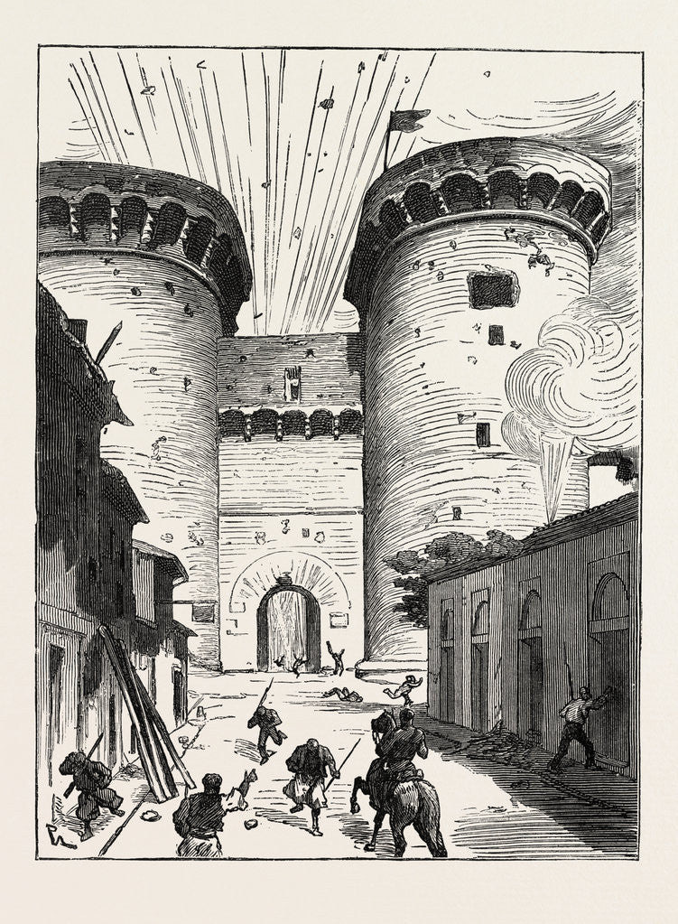 Detail of The Civil War in Spain: Explosion at the Cuarte Gate, Valencia by Anonymous