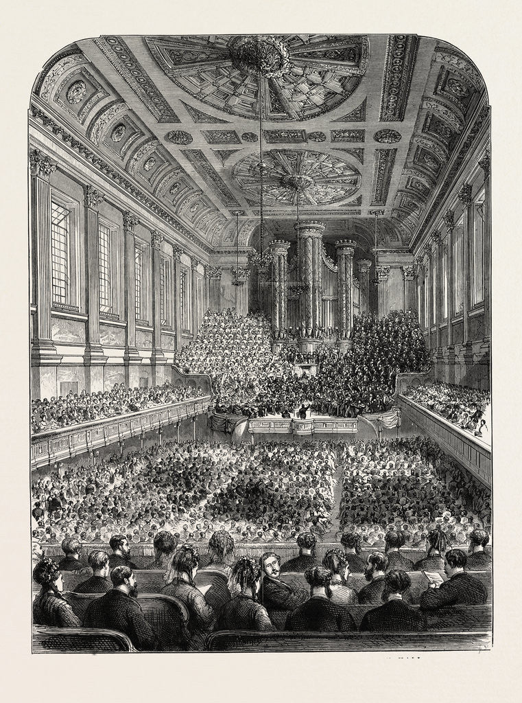 Detail of The Birmingham Musical Festival: Interior of the Town Hall by Anonymous