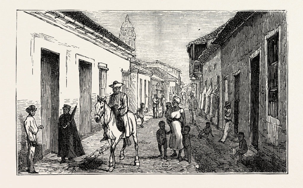 Detail of Views in Santiago De Cuba: A Street View in the Town, Cuba by Anonymous