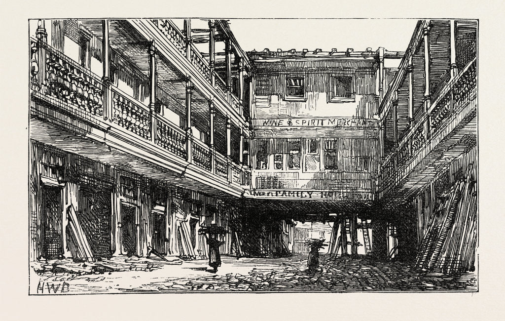 Detail of The Four Swans Inn, Bishopsgate Street, Sketched During the Recent Demolition, London by Anonymous